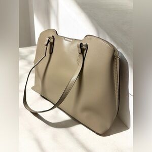 Need Me Classic large shoulder bag nude tan gold hardware office simple Classic